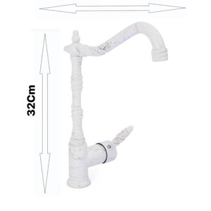 White Gold Brass Faucet: Antique Style Kitchen Bathroom Tap