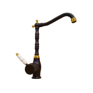 Black-Gold Brass Faucet: Antique Kitchen Bathroom Tap