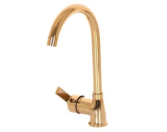 Gold Wasserhahn Wasserhahn Messing Material Medium Size Waschbecken Küche Bad Single Handle Hot and Cold Tap