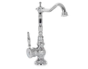 Silver Antique Style Faucet: Brass Single Handle Hot Cold Tap