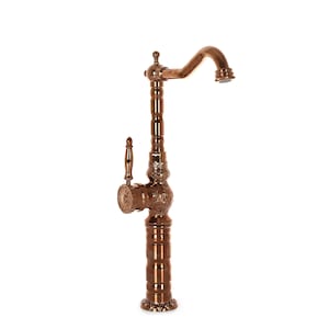 Rose Gold Brass Bathroom Faucet: Single Handle Hot Cold Tap