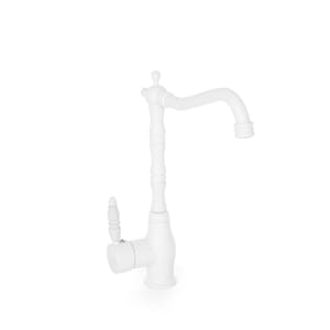 White Brass Faucet: Antique Style Single Handle Hot and Cold Tap