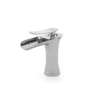 Silver Waterfall Faucet: Brass Single Handle Hot and Cold Tap