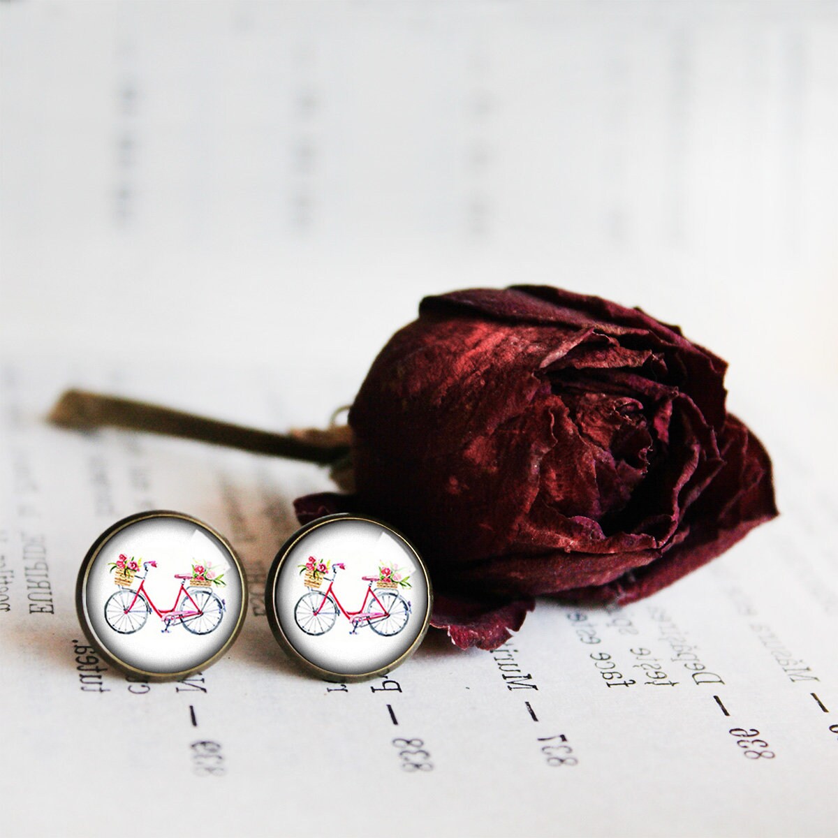 Bicycle Earrings Cyclist Earrings Bicycle Stud Earrings Etsy