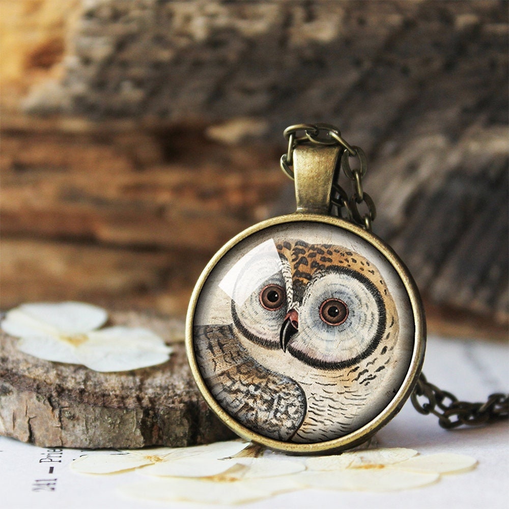 Wooden on sale owl necklace