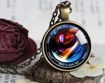 pure handmade Camera jewelry.Dome glass jewelry Camera Lens pendant Camera Necklace