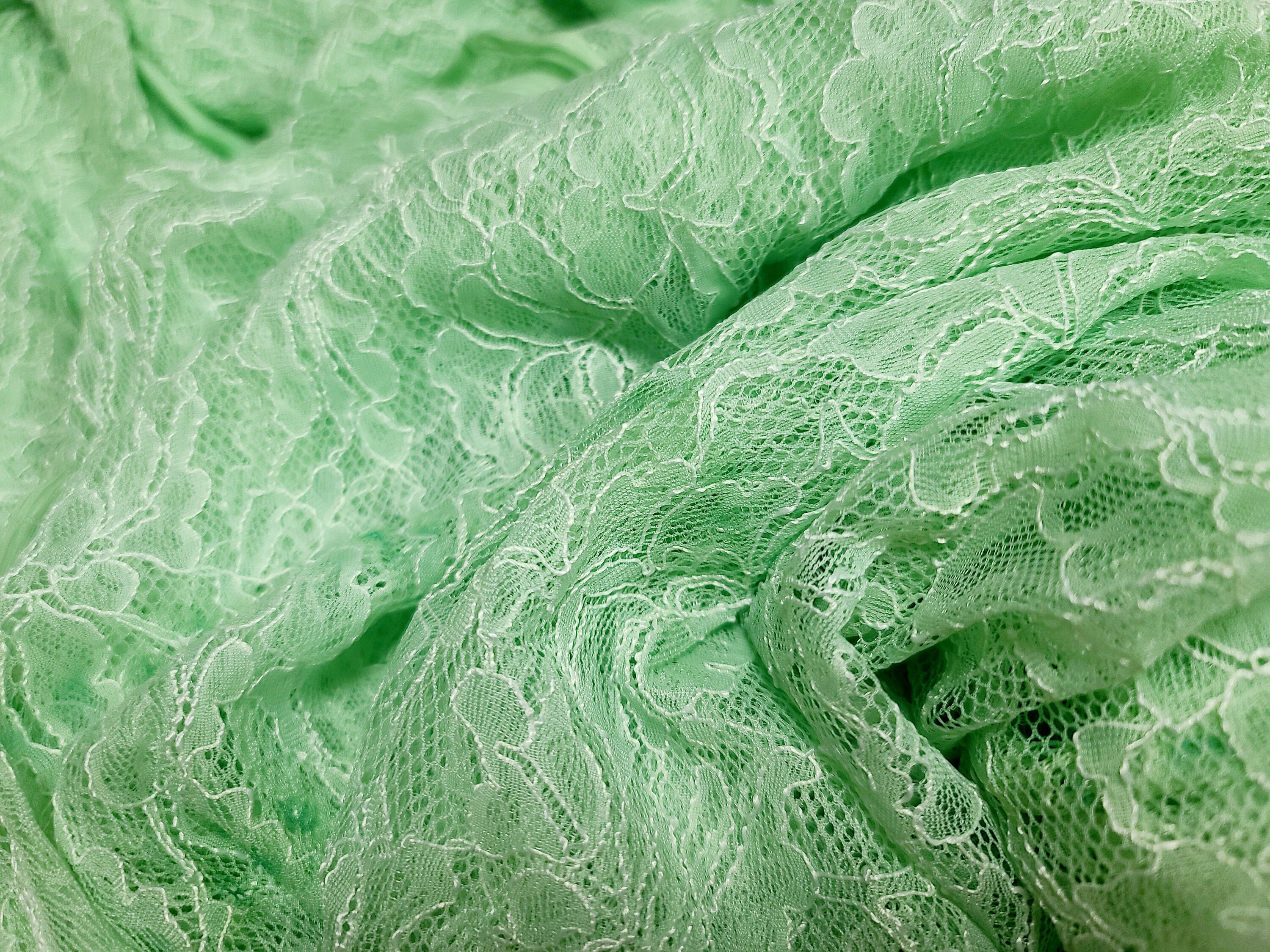 Mint green cheap lace material