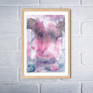 Pink Abstract Watercolor Painting, Printable Art, Modern Art, Bedroom Wall Art, Instant Download, Pink Art, Watercolor, Nursery Wall Art