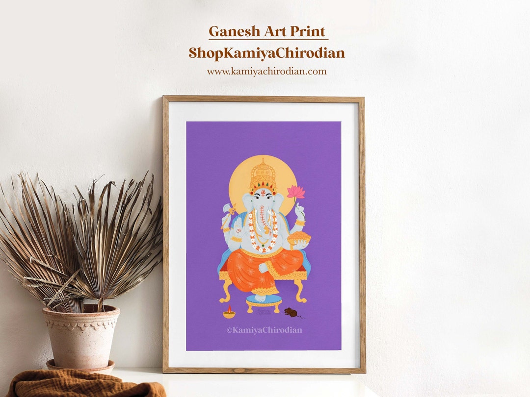 Lord Ganesh Art Print Ganapathi Wall Art A4/A5 Size Etsy