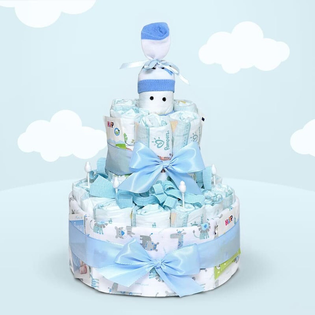 Buy Diaper Cake Boy Diaper Gift Gift for Baby Shower Pamper Cake Blue  Diaper Cake Cheap Useful Baby Items Beautifully Packaged Online in