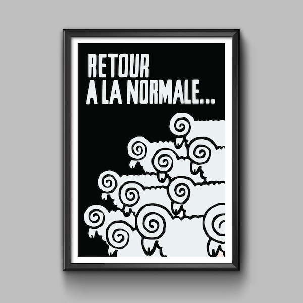 Retour a la normale, La lutte continue, Mai 68 Poster, Mai 68 uprising, left wing print, resistance print, Mai 68, wall art decor