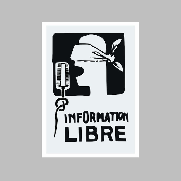 Information libre, anti-capitalist poster, Mai 68 Poster, Mai 68 uprising, left wing print, resistance print, Mai 68, wall art decor