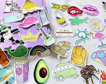 Travel Essential Sticker Pack, Summer Positive Stickers, Luggage Scrapbooking, Vintage decorative stickers for Planner, Suitcases, Train Cas