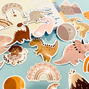 Boho Cute Dinosaur Stickers Jurassic Vinyl stickers for kid Brachiosaurus Sticker Dino-themed decoration for scrapbooking planner stationery