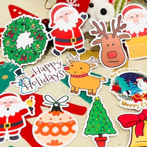 Merry Christmas Cute Santa Vinyl Stickers Set Weihnachtsbaum Ginger Sticker für Planer, Bullet Journals, Scrapbooking, Geschenke für Familie Freunde