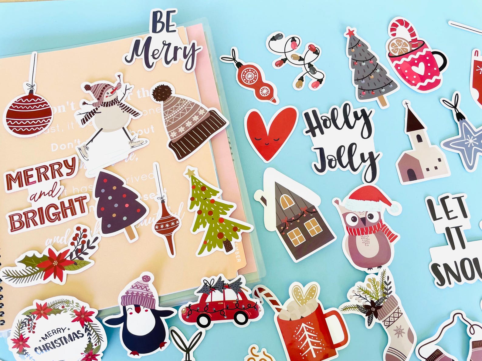 Cute Christmas Vinyl Stickers Pack Funny, Christmas Tree Stickers Set ...