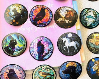 Witchcraft Stickers, Dark Magic Stickers, Dark Animals Sticker, Black Cat, Foxes, Birds, Unicorns stickers, Vinyl Sticker, Black Magic Stick