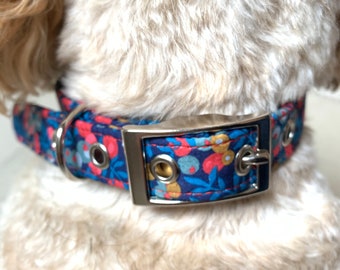 Dog Collar in Wiltshire Liberty Art Fabric