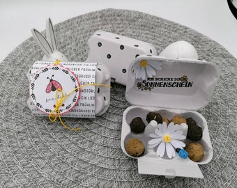 Small gift, guest gift, quail egg box, seed bombs, birthday gift, souvenir, money gift, little thing, colleague, party bag