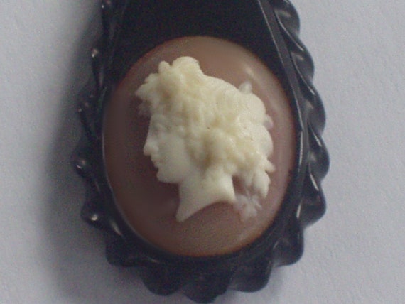 antique vintage whitby jet cameo bacchante maiden… - image 6