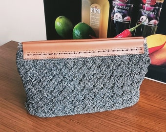 Macrome Rope Handmade Knitting Hexagon Hidden Lock Clutch and Crochet Bag