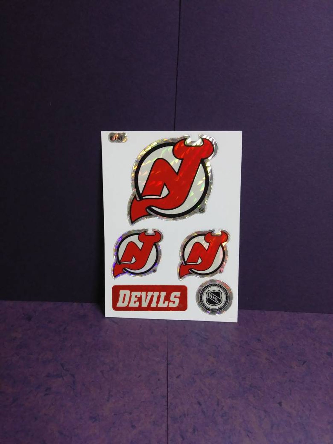 Vintage Hockey Puck - Devils (Red) - New Jersey Devils - Sticker
