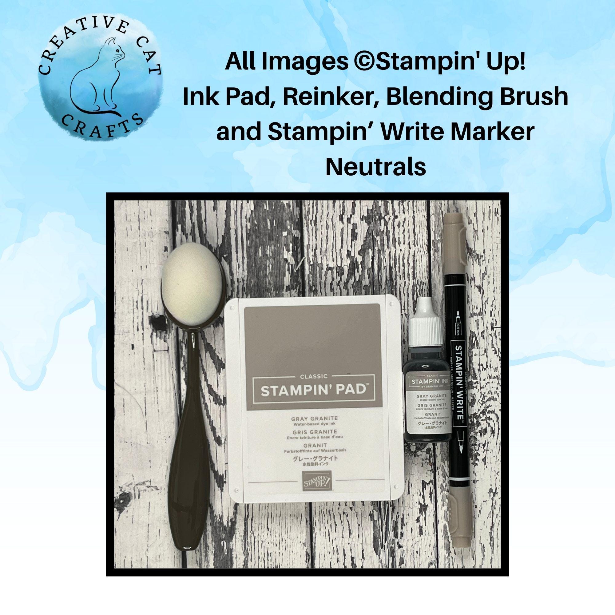 Reinker Stampin' Up! Ink Pad, Reinker, Write Marker, Blending Brush - Neutrals ...