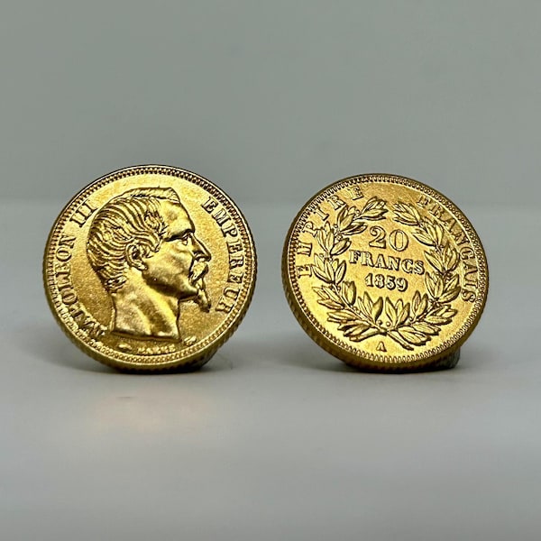 1853 20 Francs Français - Napoléon III Tête Nue - Réplique d'une pièce souveraine plaquée or 1 pièces Empire français