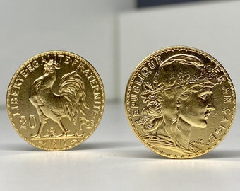 Vergoldete Münze 20 Francs 1912, Frankreich Hahn Sovereign vergoldete Münze REPLIKA 1Stk French Empire