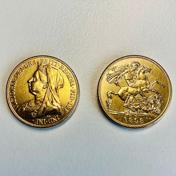 Gold Coin, Full Sovereign gold plated coin Queen Victoria Regina British  REPLICA 1pcs