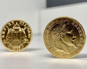 Pièce de 20 francs Napoléon III en or plaqué or, réplique 1 pcs Empire français