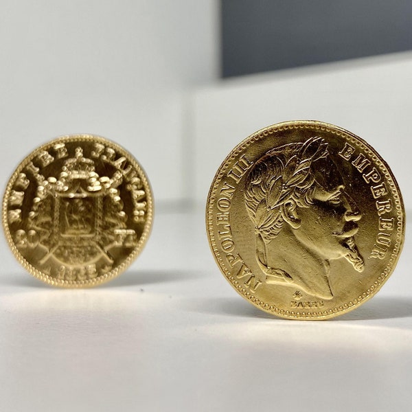 Pièce de 20 francs Napoléon III en or plaqué or, réplique 1 pcs Empire français