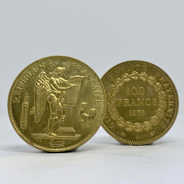 Gold coin 100 Francs 1909,  France Third Republic Sovereign gold plated coin REPLICA 1pcs French Empire