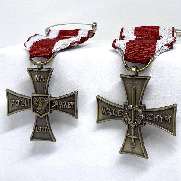 Polen Cross of Valor medaille replica voor militaire verdienste, militaire onderscheiding, Poolse eremedaille