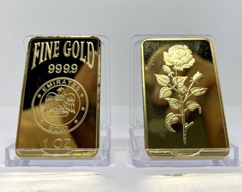 Gold Bar Emirates 1OZ REPLICA goldplated gold bullion, Arab Gold
