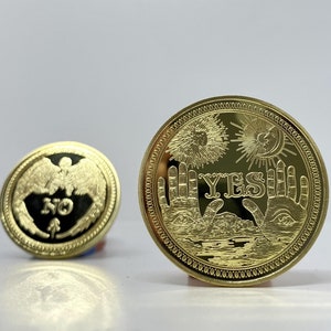 YES or NO Ouija gold plated coin 1pcs lucky coin/decision making