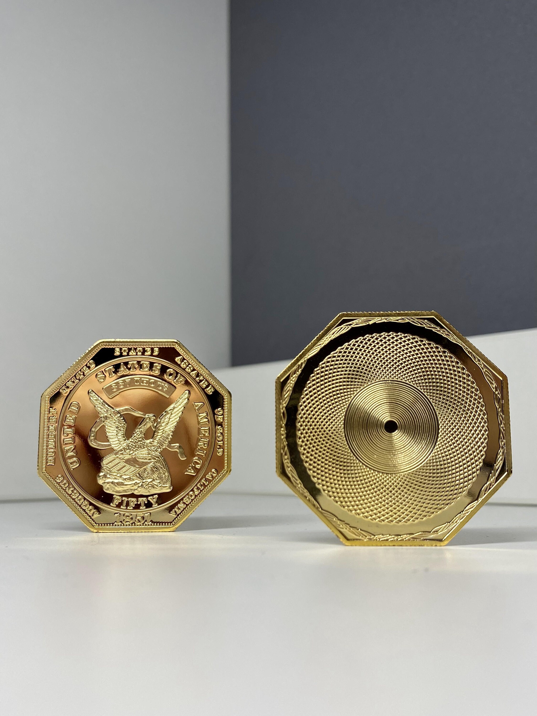 Gold Plated USA Polygon Coin 24k 50 Dollars Coin 1851 RE Etsy