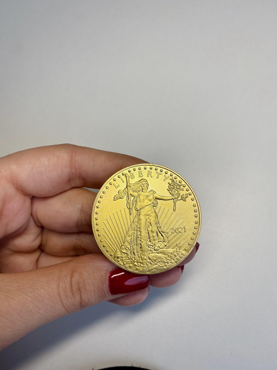 Gold Plated Coin American Eagle 1 Oz 50 Dollars Coin REPLICA Gold Plated 24k, USA Proof in God