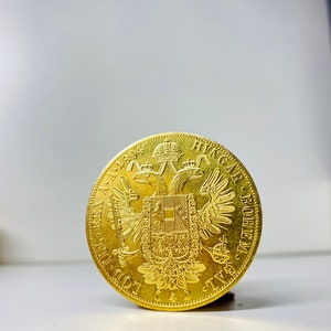 Franz Joseph I Austrian 4 Ducat gold plated coin REPLICA 1pcs golden austrian empire coin image 3