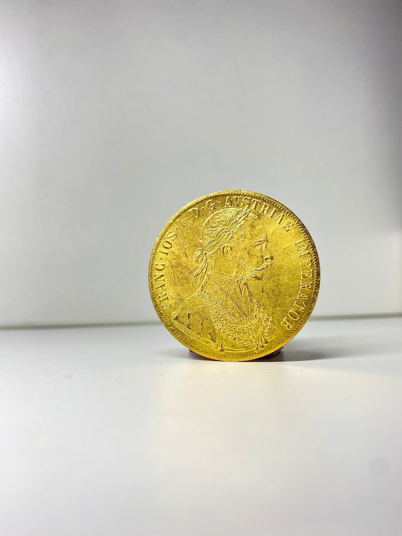 Franz Joseph I Austrian 4 Ducat gold plated coin REPLICA 1pcs golden austrian empire coin image 2