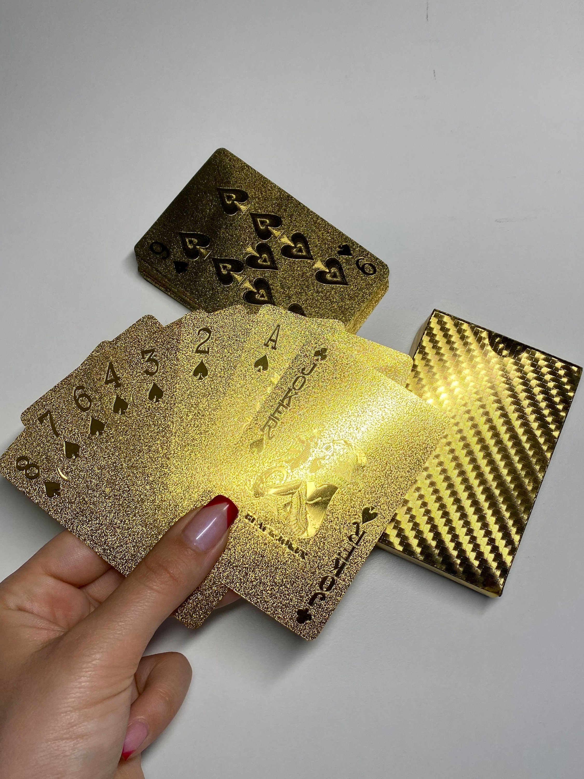 New Gold Currency Pattern Golden Playing Cards Waterproof PET/PVC Plastic  Poker Dollars EUR JPY GBP