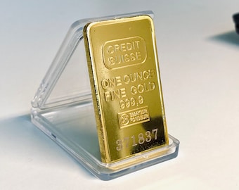 Gold Swiss Bar 1OZ REPLIKA vergoldete Goldbarren Gedenk Geschäftsgeschenk