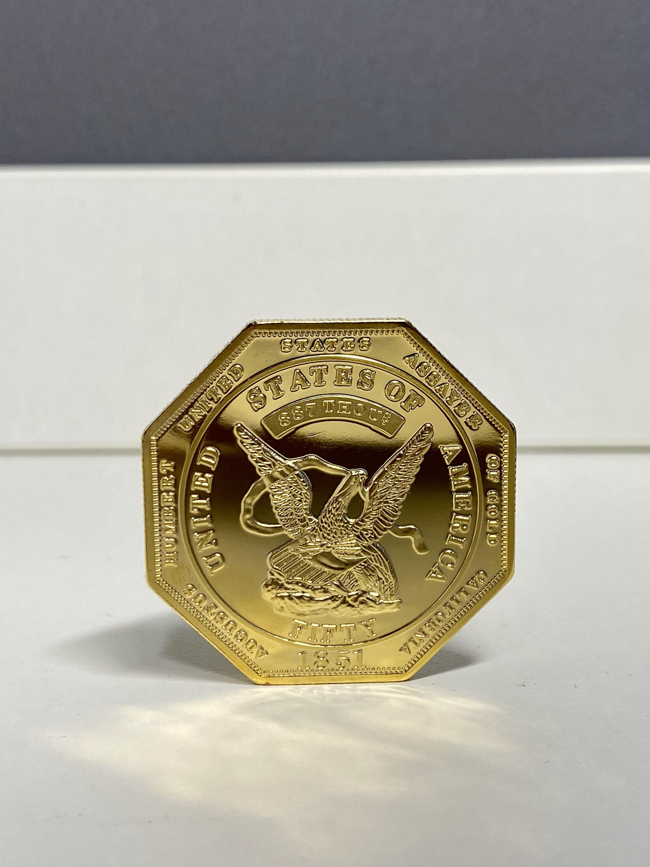 Gold Plated USA Polygon Coin 24k 50 Dollars Coin 1851 RE Etsy