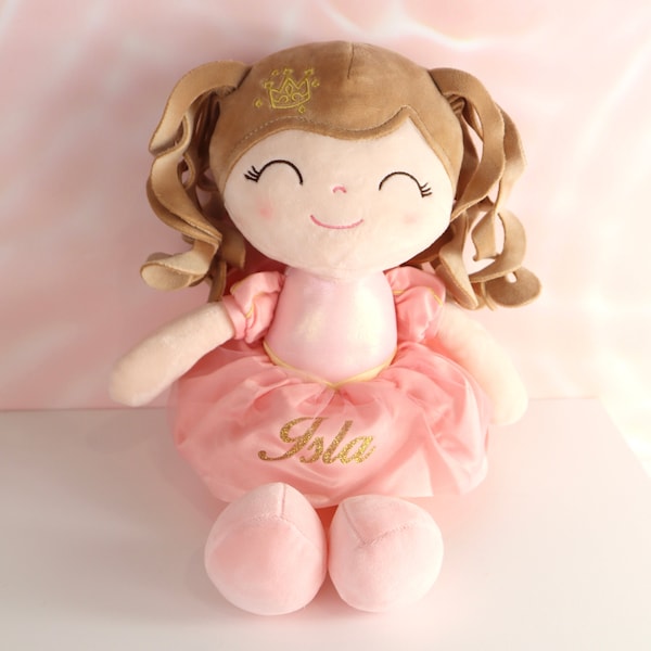 Personalized Soft Doll | Princess Dolls | First Baby Doll | Dolls with Name | New Baby Gift | Doll for Baby Girls | Gift for Little Girls