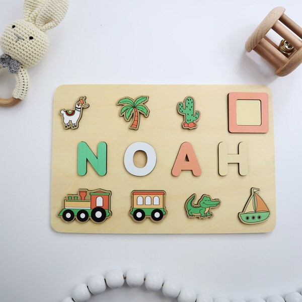 Personalized Name Puzzle | Custom Toddler Toys | Montessori Baby Toys | Wooden Puzzle |Gift for Kids | Birthday Gift | Baby Shower Gift