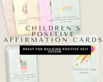 Children’s positive daily affirmation cards
