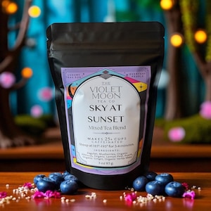 Blueberry Hibiscus Caffeinated Tea Blend "Sky At Sunset"