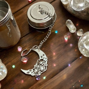 Moon Flowers Stainless Steel Hanging Tea Infuser