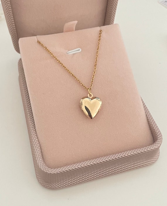 Gold open locket heart necklace, gold love heart necklace, Stainless steel necklace, gold Jewellery, Minimalist Dainty jewelry