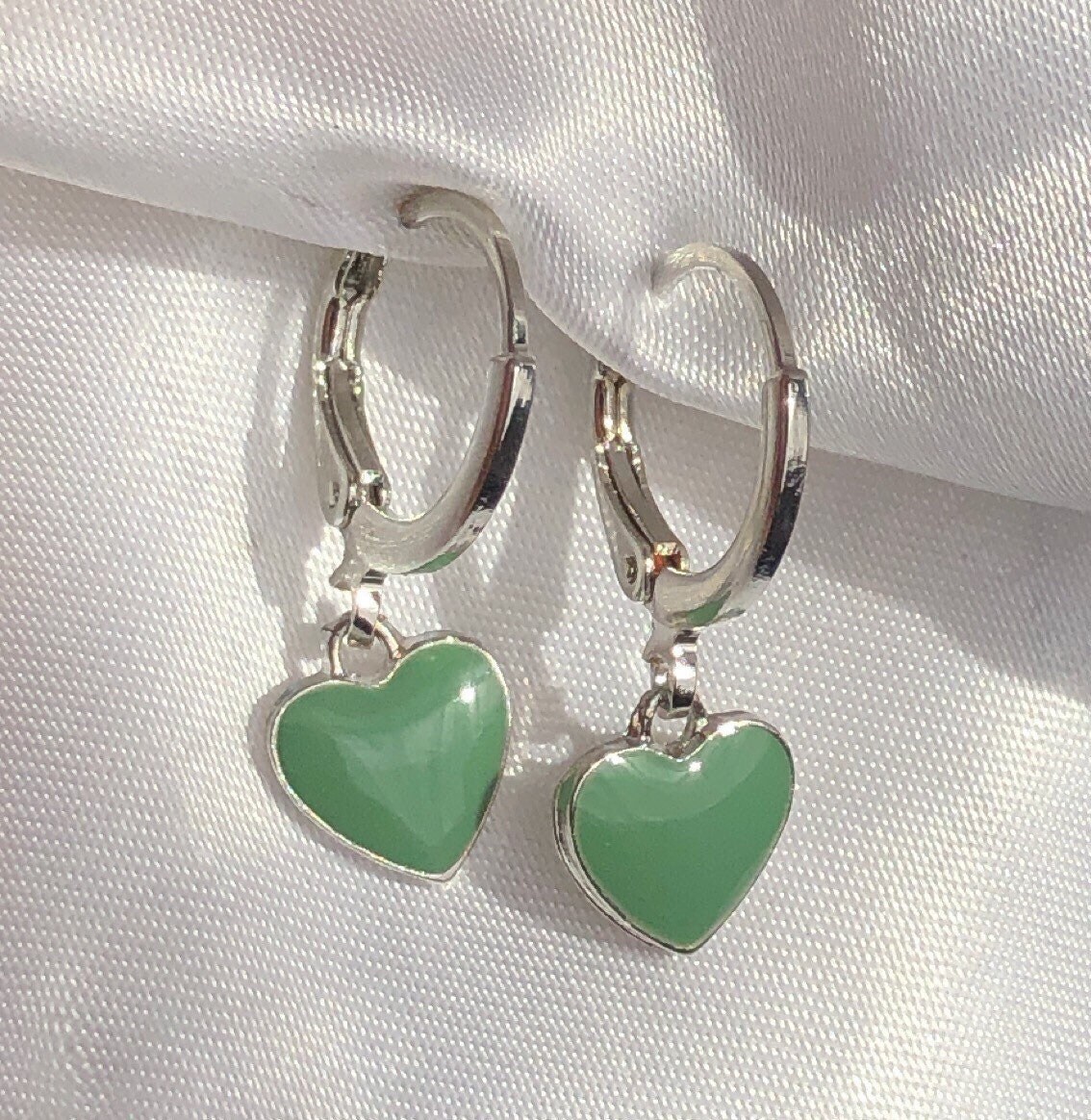 Love heart silver earrings Clearance